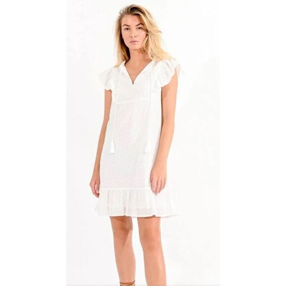 Molly Bracken Dresses & Skirts - Molly Bracken Womens Flutter‎ Sleeve Mini Dress White Size Medium